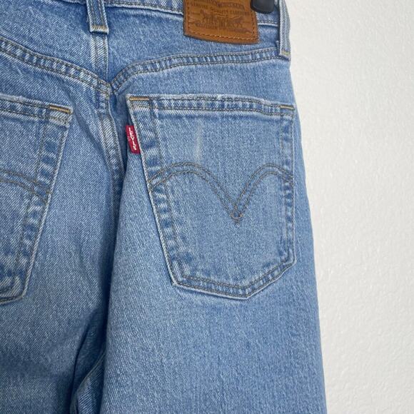 Levi's Womens Jeans Size 25 Ribcage Straight Leg Denim Blue Light Wash Casual - Picture 14 of 16